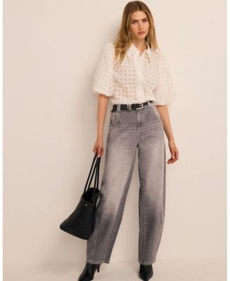Mint Velvet Women's Relaxed Ultimate Full Length Barrel Jeans in Grey Wash, photo 3