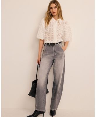 Mint Velvet Women's Relaxed Ultimate Full Length Barrel Jeans in Grey Wash, photo 4