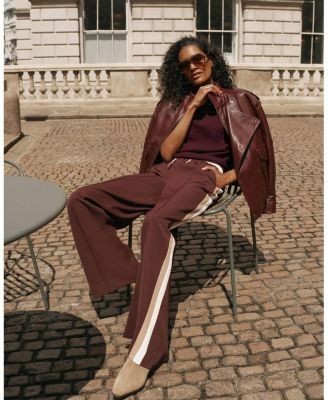 Mint Velvet Women's Side Stripe Tie Waist Wide Leg Trousers, photo 5