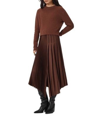 Allsaints Jax 2-In-1 Pleated Maxi Dress