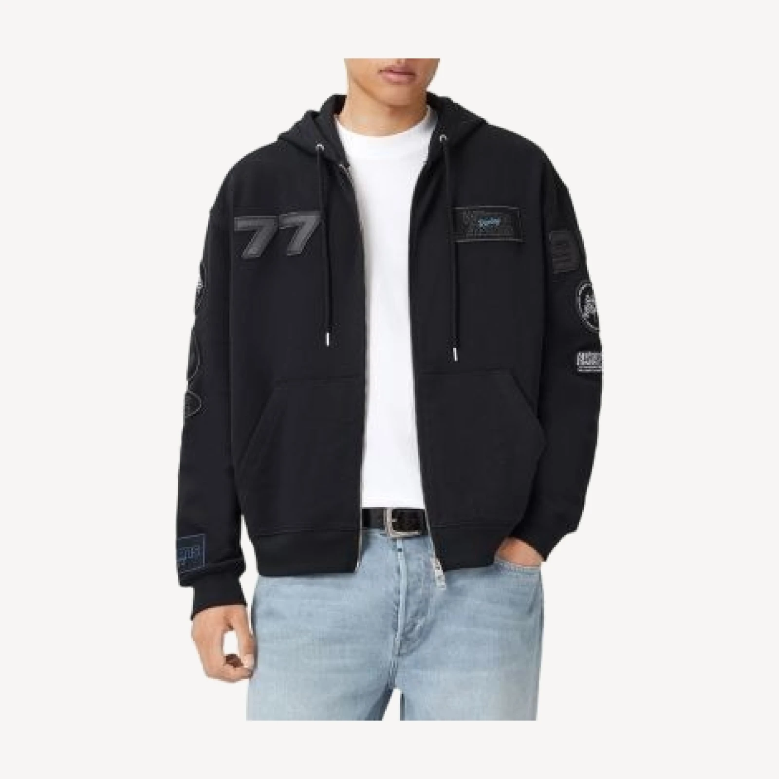 Allsaints Apex Zip Through Hooded Jacket