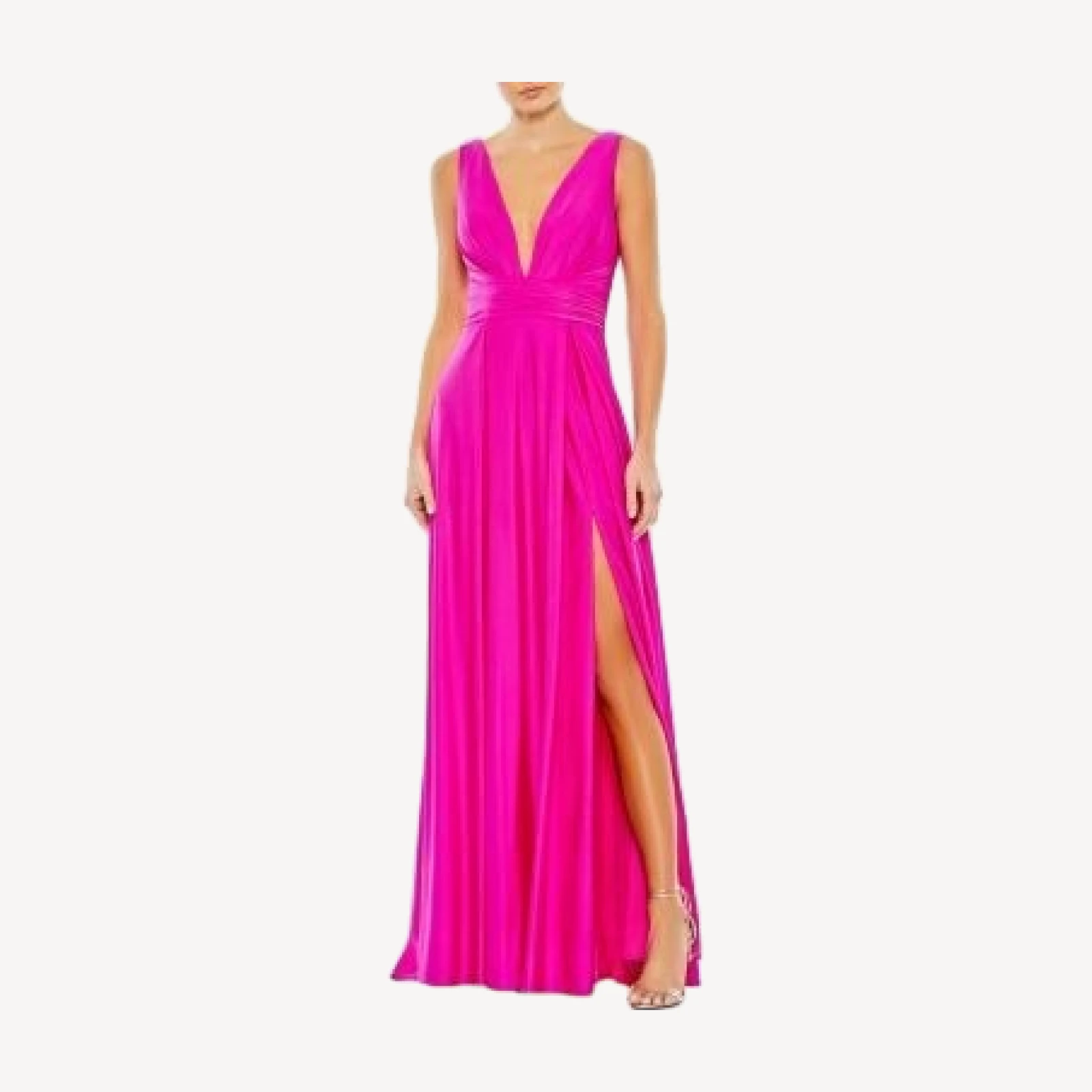 Mac Duggal Jersey Plunge Neck Evening Gown