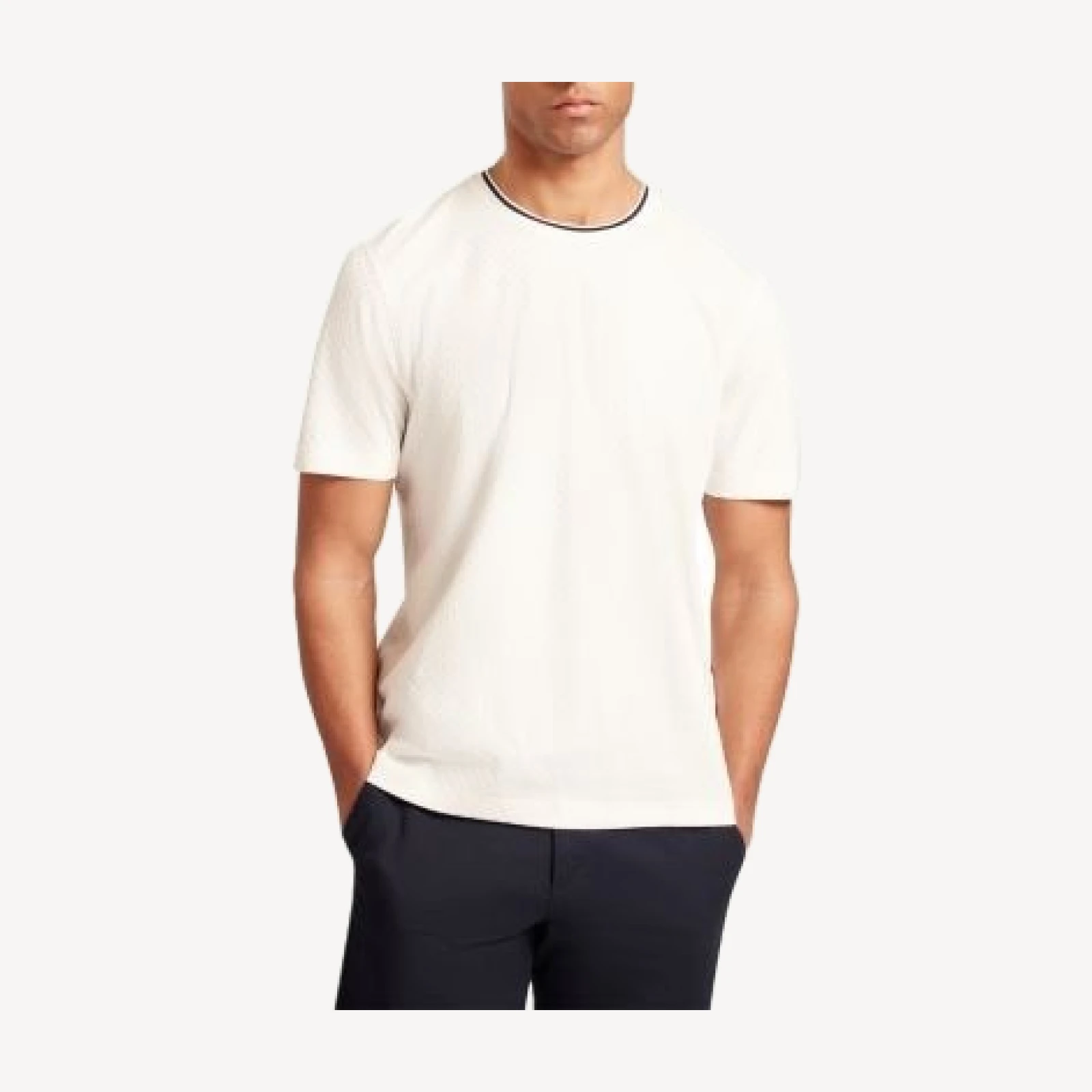 Ted Baker Hagen Branded T Texture Cotton Stretch Tee