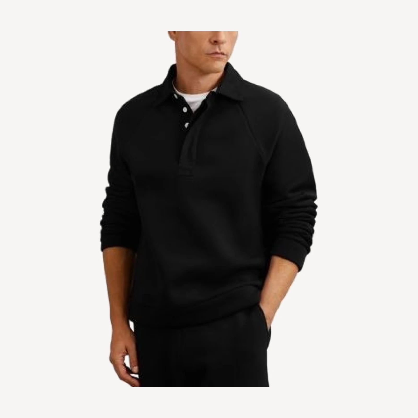 Reiss Costello Jersey Fleeceback Polo Shirt
