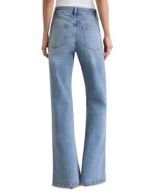 Reiss Petite Cali Mid Rise Flare Leg Jeans in Light Blue, photo 3