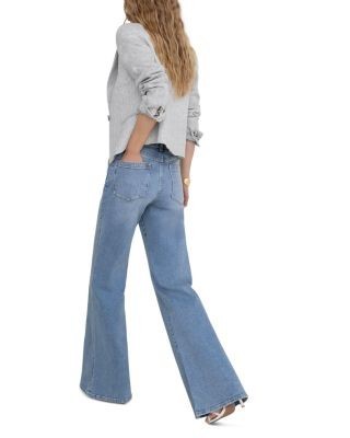 Reiss Petite Cali Mid Rise Flare Leg Jeans in Light Blue, photo 4