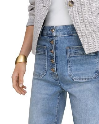 Reiss Petite Cali Mid Rise Flare Leg Jeans in Light Blue, photo 5