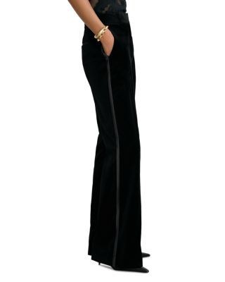 Reiss Velvet Satin Stripe Flared Pants, photo 3