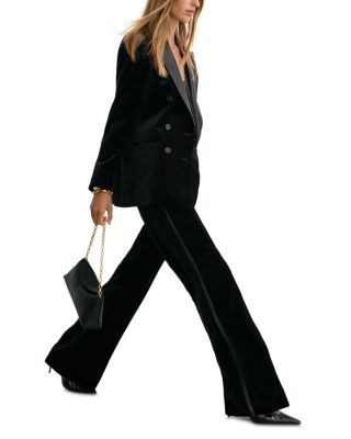 Reiss Velvet Satin Stripe Flared Pants, photo 6