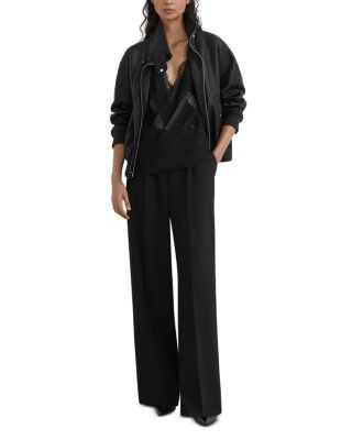 Reiss Petites Cara Leather Bomber Jacket, photo 2