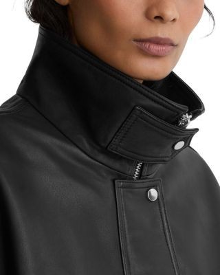 Reiss Petites Cara Leather Bomber Jacket, photo 5