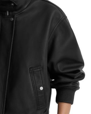 Reiss Petites Cara Leather Bomber Jacket, photo 6