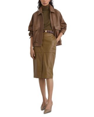 Reiss Petites Maeve Leather Collared Jacket, photo 2
