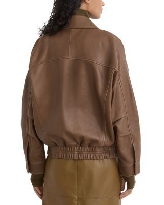 Reiss Petites Maeve Leather Collared Jacket, photo 4