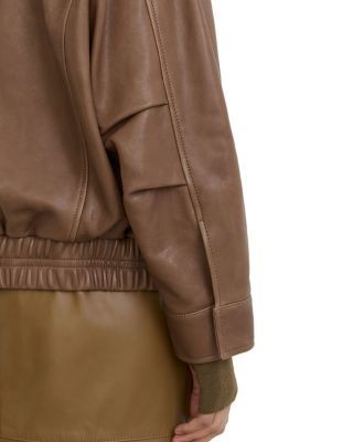 Reiss Petites Maeve Leather Collared Jacket, photo 6