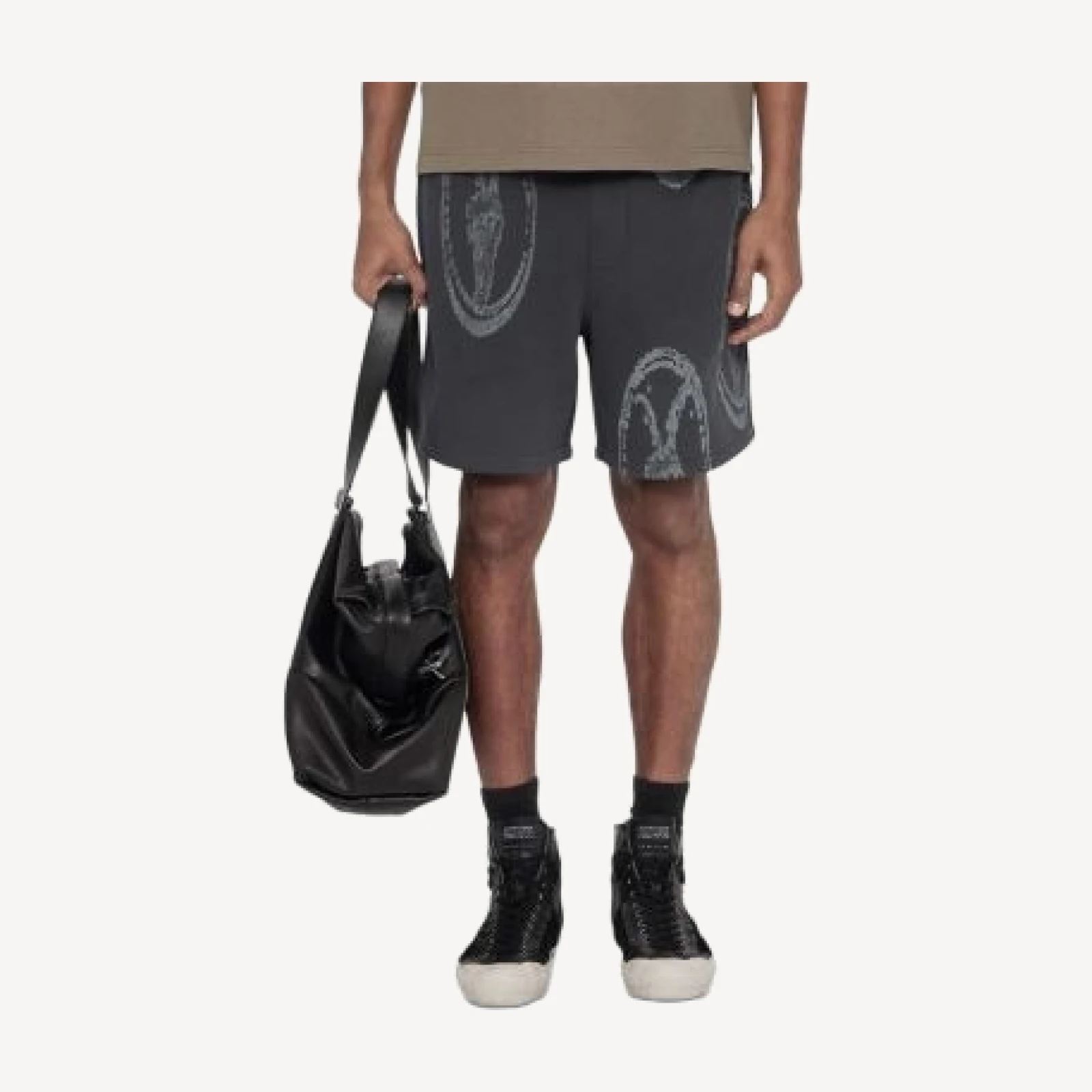 Allsaints Rammy Cotton 7.1 Logo Graphic Sweat Shorts
