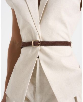 Maniere De Voir Linda Linen Wide Shoulder Waistcoat, photo 5