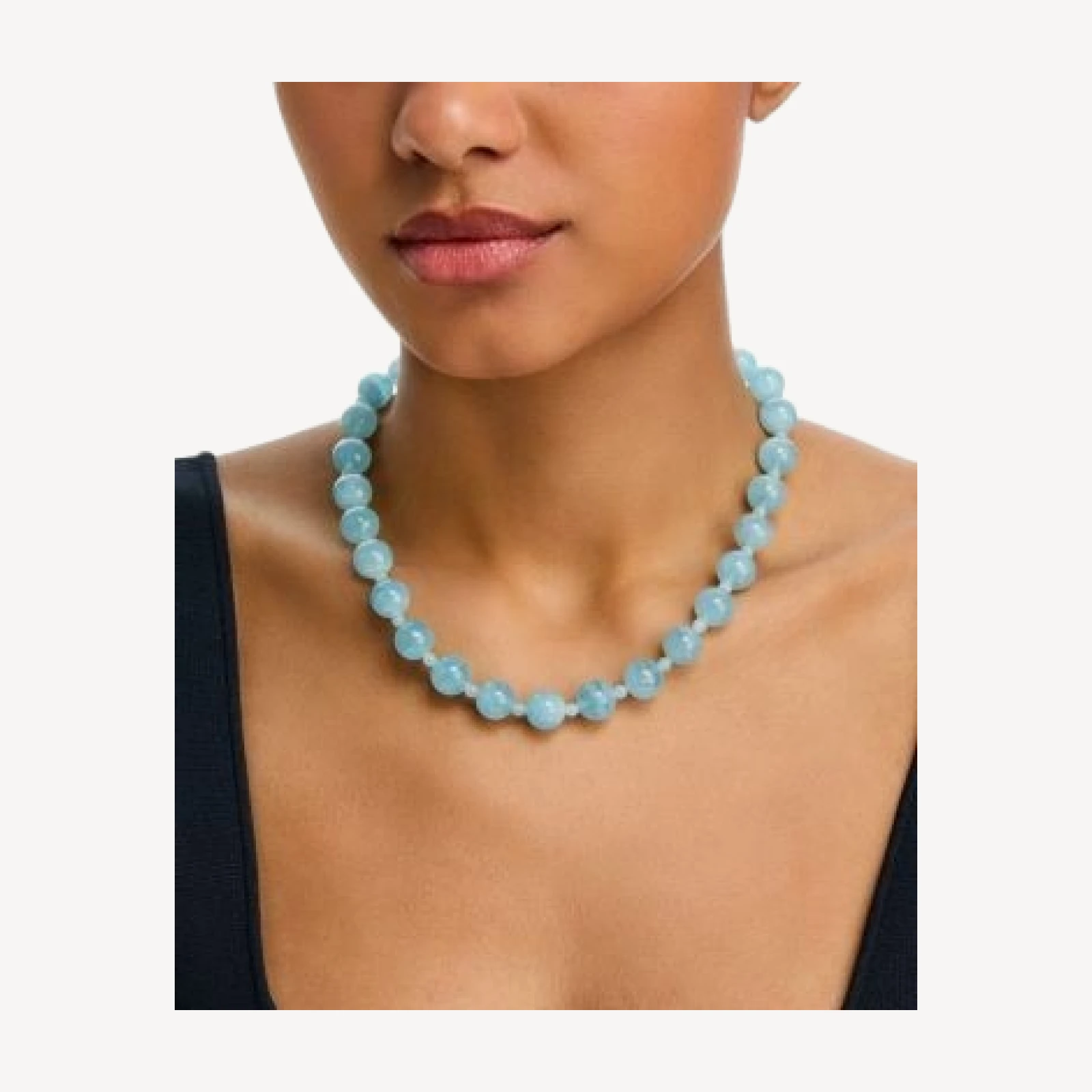 Bloomingdale's Fine Collection Milky Aquamarine Beaded Collar Necklace in 14K Yellow Gold, 18