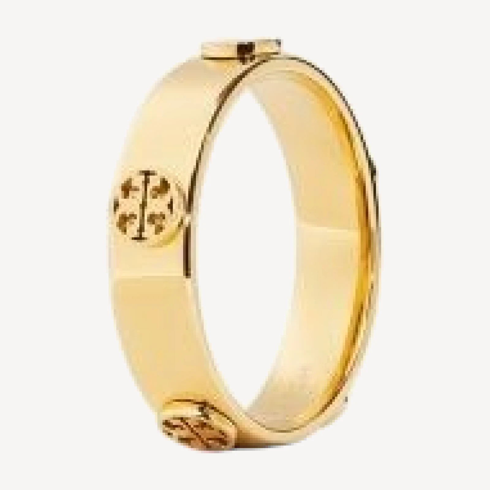 Tory Burch Miller Logo Studded Band Ring in 18K Gold Plated