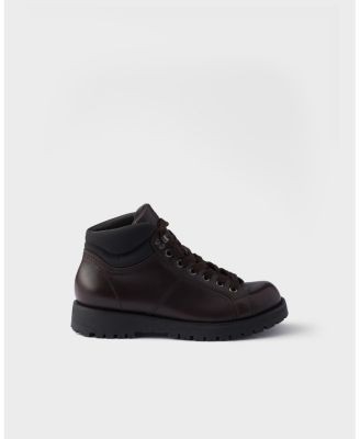 Prada Men's Lace-Up Leather and Re-Nylon Booties, photo 8