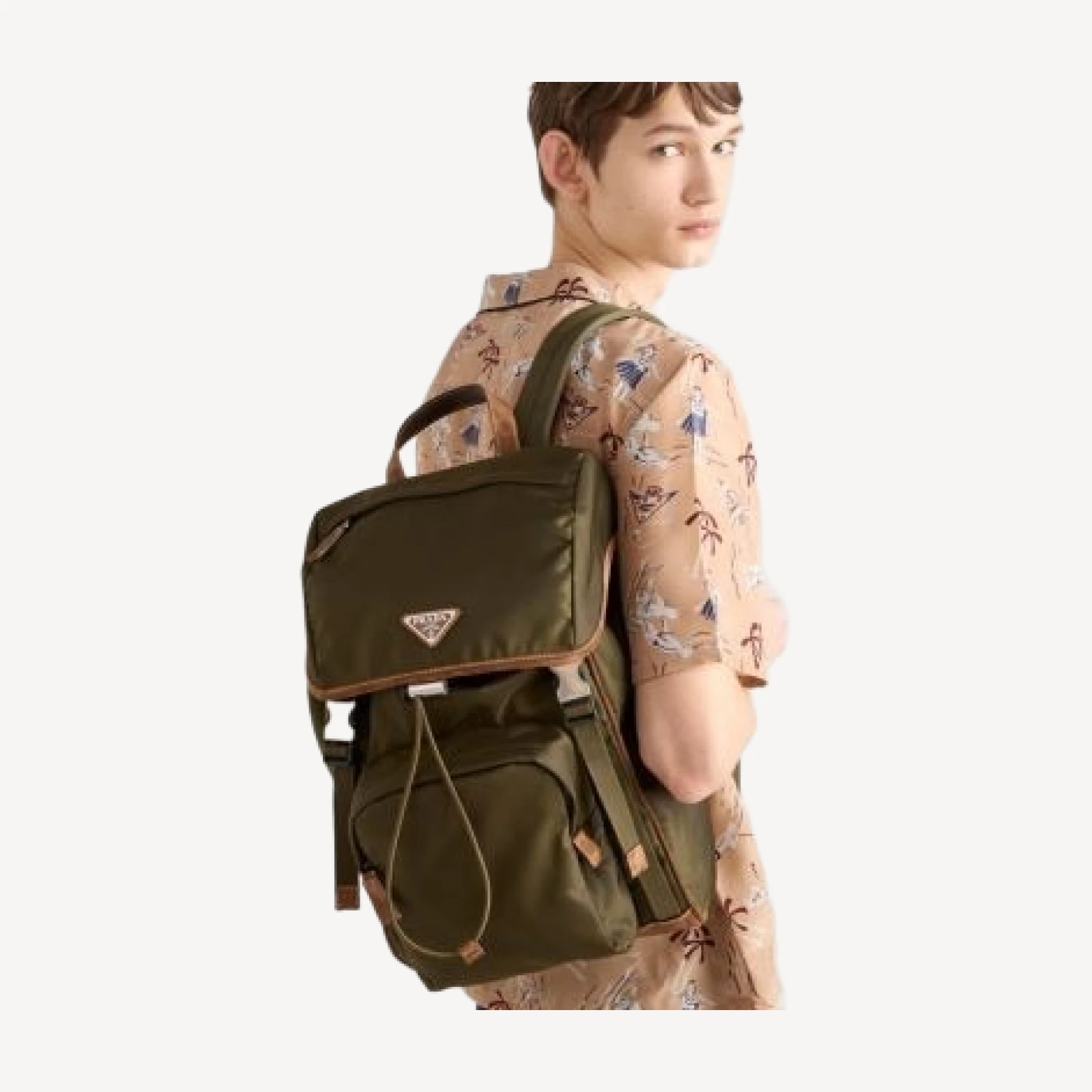 Prada Re-Nylon And Saffiano Leather Backpack