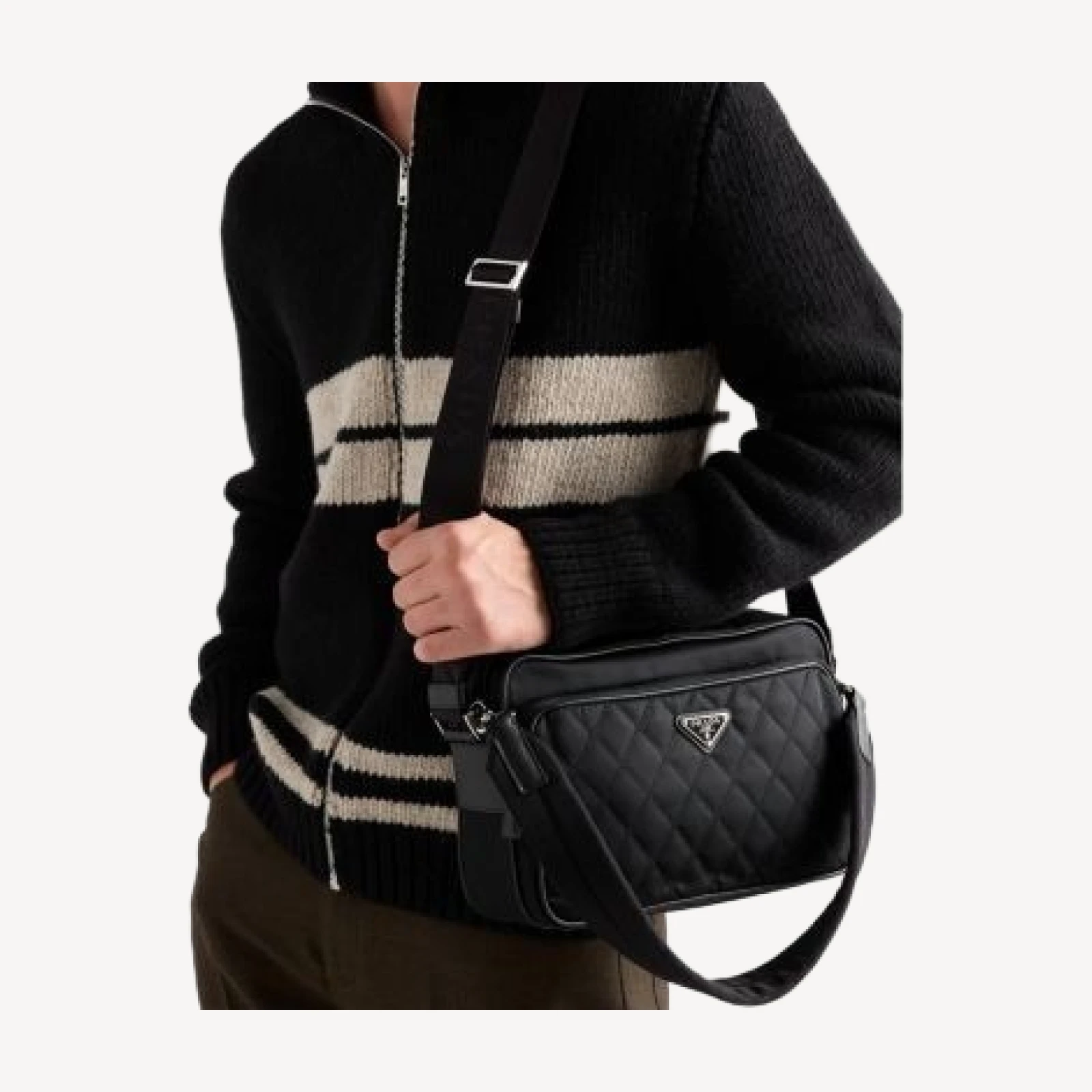 Prada Re-Nylon and Leather Shoulder Bag