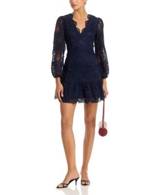 Aqua Scallop Lace Mini Dress -Exclusive