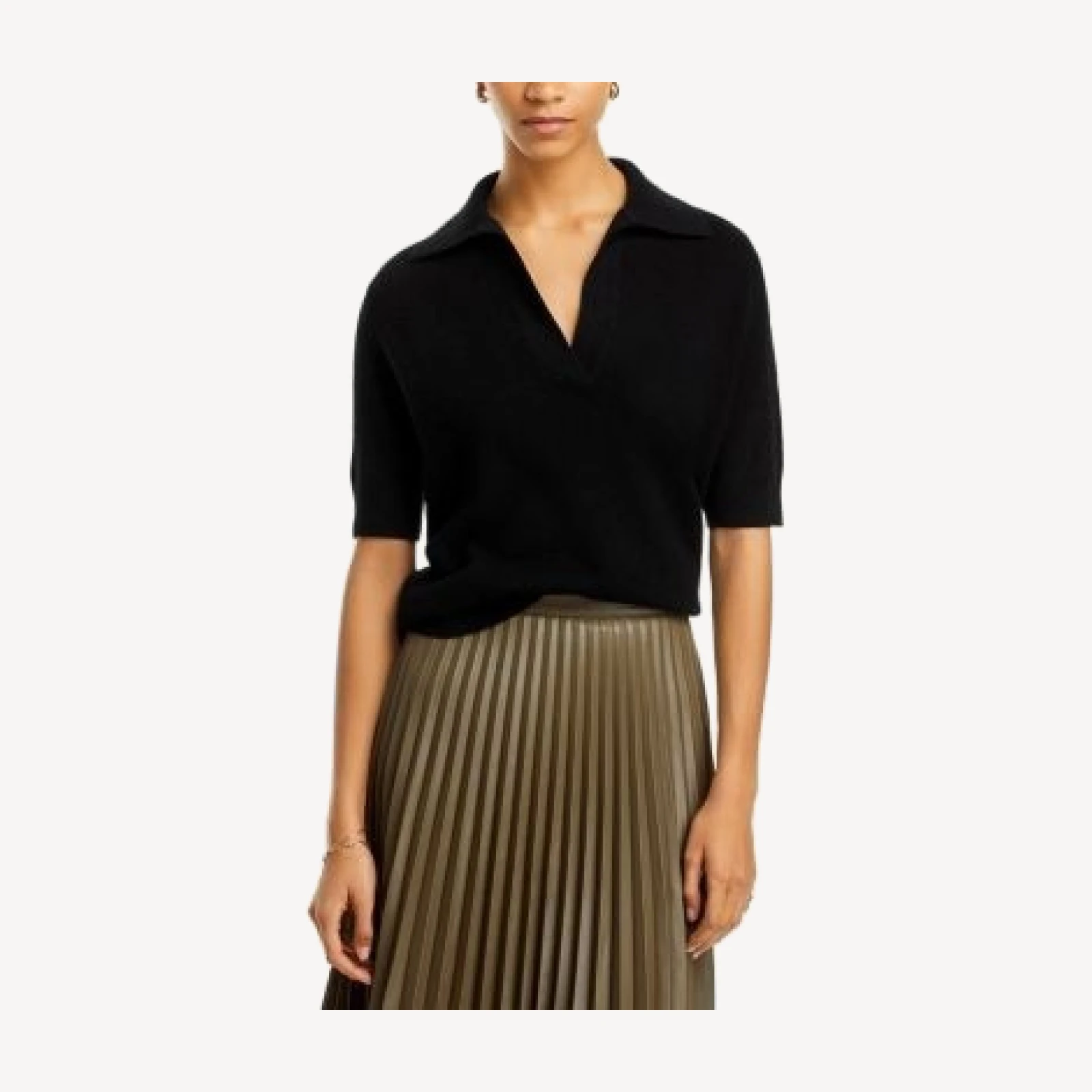 C by Bloomingdale's Cashmere Short Sleeve Polo Sweater - Exclusive