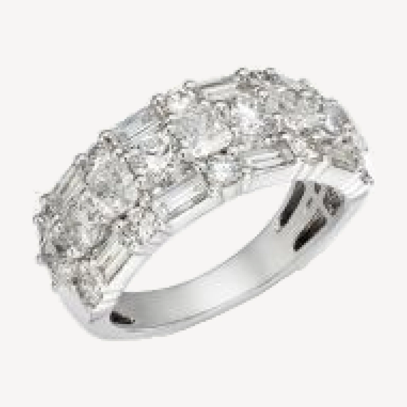 Bloomingdale's Fine Collection Luxe Collection Certified Lab Grown Diamond Mixed Cut Band in 18K White Gold, 3.0 tcw