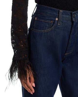 Aqua Feather Trim Lace Top - Exclusive, photo 4