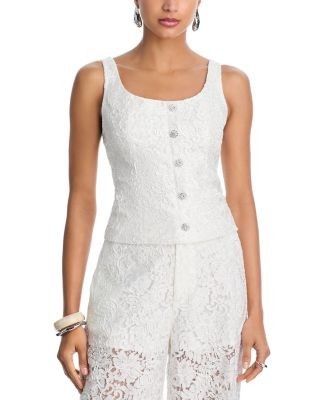 Aqua Soutache Cord Sleeveless Lace Top - Exclusive, photo 6