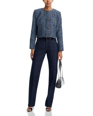 Aqua Collarless Tweed Blazer - Exclusive, photo 2