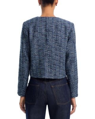 Aqua Collarless Tweed Blazer - Exclusive, photo 6