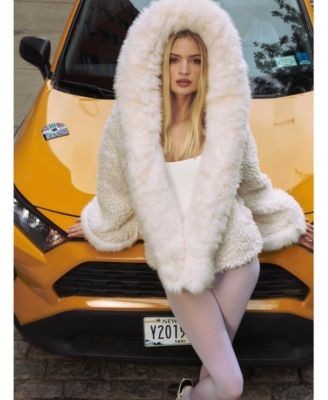 Miss Circle Jumbo Kali Faux Shearling Fur Trimmed Coat, photo 2