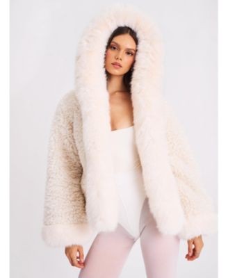 Miss Circle Jumbo Kali Faux Shearling Fur Trimmed Coat, photo 4