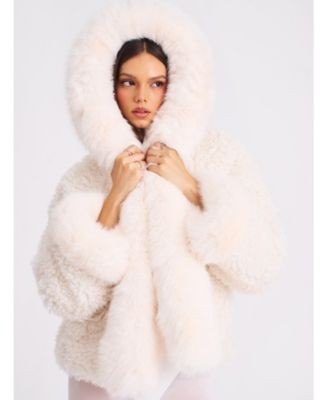 Miss Circle Jumbo Kali Faux Shearling Fur Trimmed Coat, photo 5