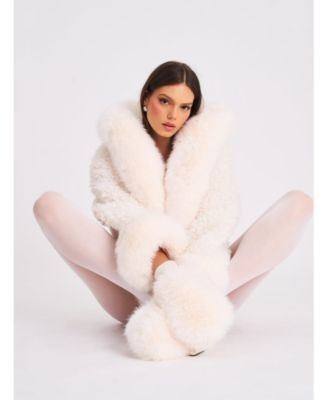 Miss Circle Jumbo Kali Faux Shearling Fur Trimmed Coat, photo 6