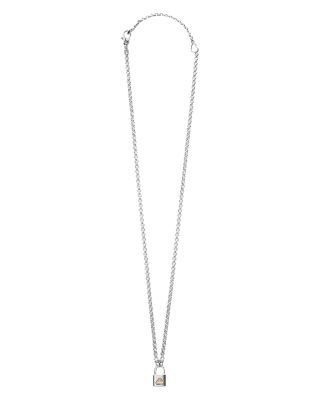 Lagos Sterling Silver & 18K Yellow Gold Beloved Lock Pendant Necklace, 18, photo 4