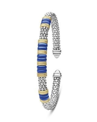 Lagos Sterling Silver & 18K Yellow Gold Black Caviar Cuff Bracelet, photo 3