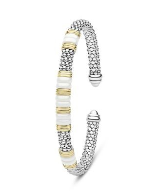 Lagos Sterling Silver & 18K Yellow Gold Black Caviar Cuff Bracelet, photo 5