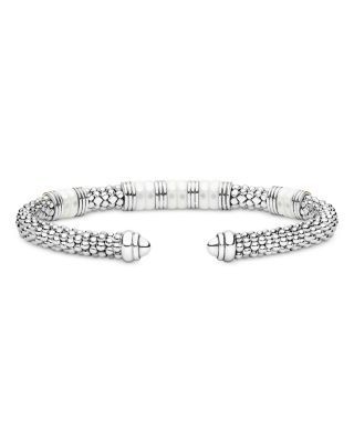 Lagos Sterling Silver & 18K Yellow Gold Black Caviar Cuff Bracelet, photo 6