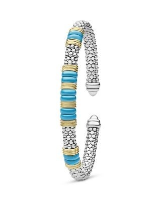 Lagos Sterling Silver & 18K Yellow Gold Black Caviar Cuff Bracelet, photo 7
