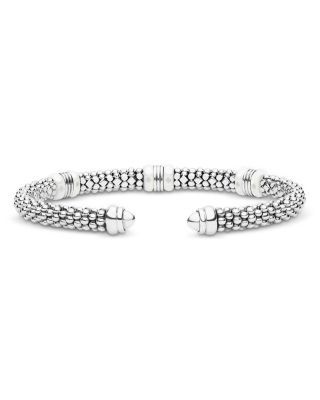 Lagos Sterling Silver & 18K Yellow Gold White Caviar Cuff Bracelet, photo 15