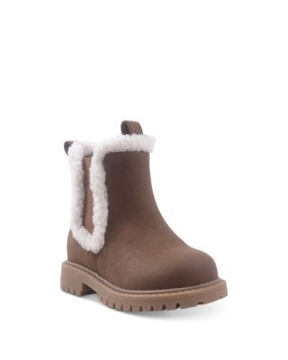 Sam Edelman Girls' Lucianna Faux Sherpa Ankle Boots - Toddler