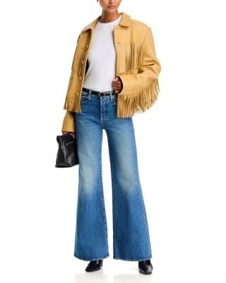 Mother The Tomcat Roller Sneak Wide Leg Jeans in On A Roll