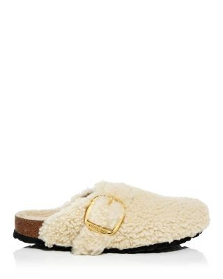 Birkenstock Women's Boston Big Buckle Teddy Shearling Clogs