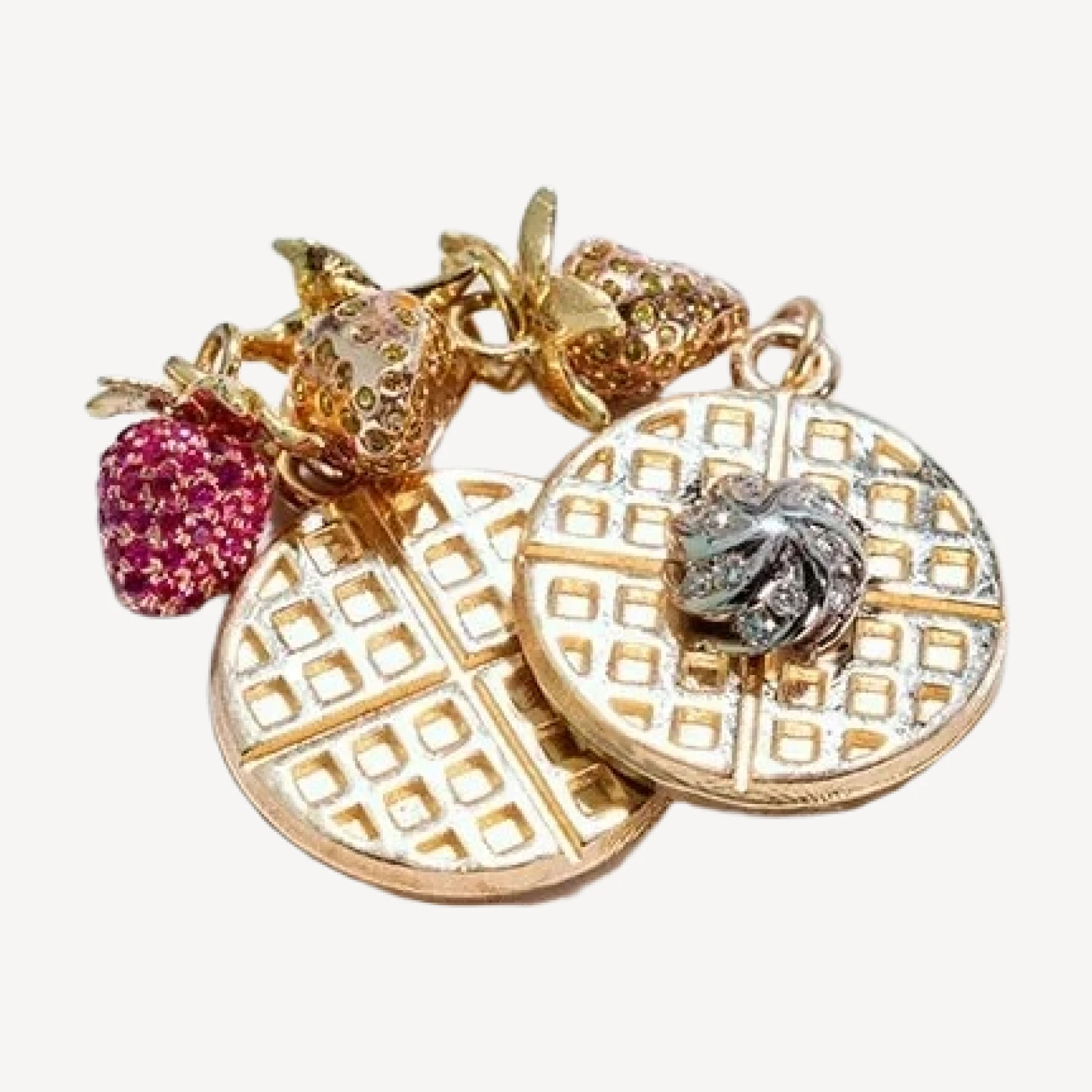 Diamond & Ruby Pavé Strawberry Charm