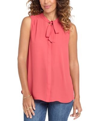 Nydj Sleeveless Tie Neck Blouse