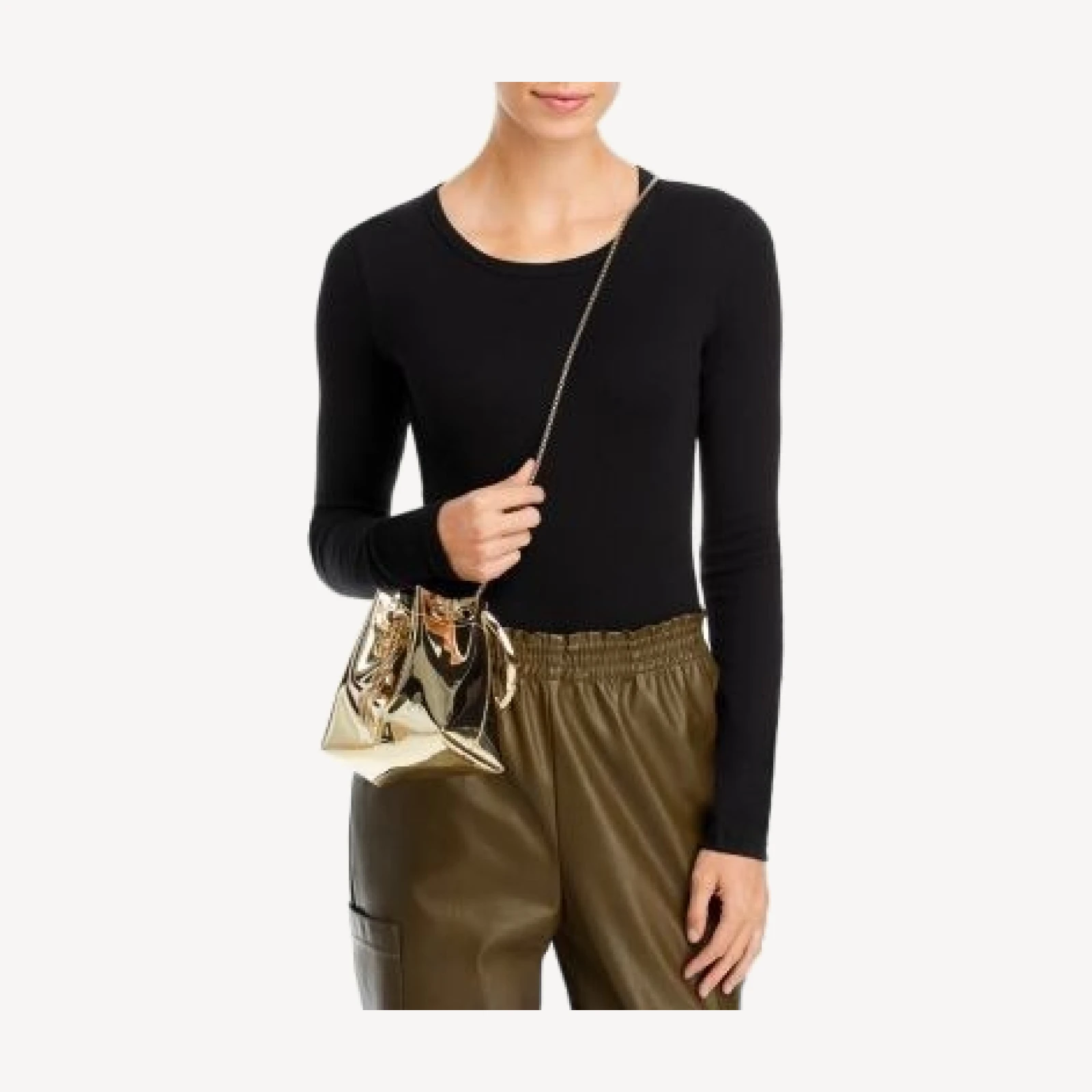 Jimmy Choo Bon Bon Ring Handle Metallic Bucket Bag