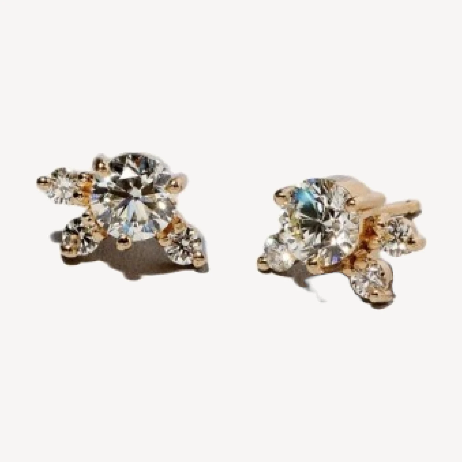 Cluster Stud Earrings - White Diamond